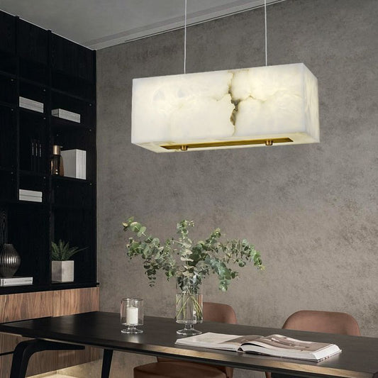 Alabaster Cuboid Dining Room Chandelier