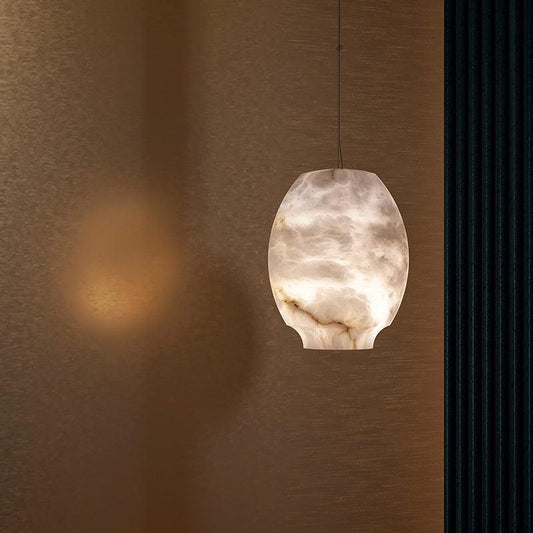 Alabaster Lantern Round Pendant