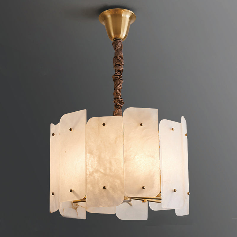 Alabaster Lorry Round Chandelier 20" 31"