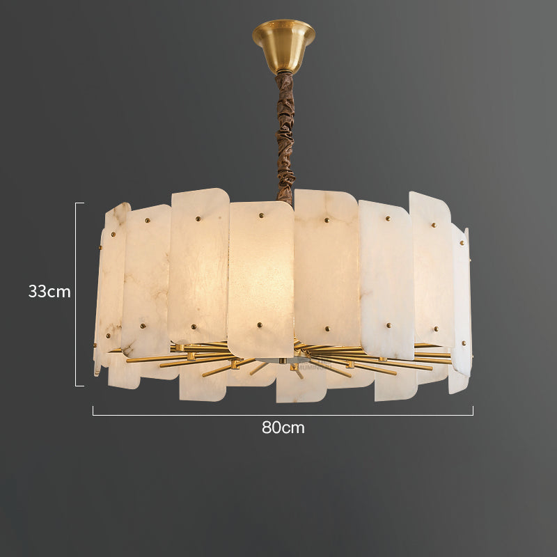 Alabaster Lorry Round Chandelier 20" 31"