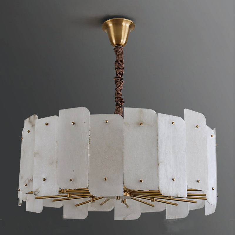 Alabaster Lorry Round Chandelier 20" 31"