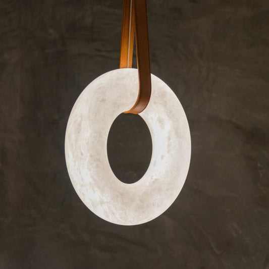 Alabaster Oslo Round Art Chandelier