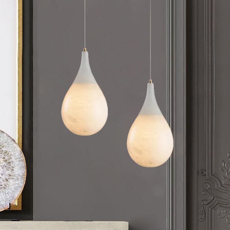 Alabaster Teardrop Pendant Light