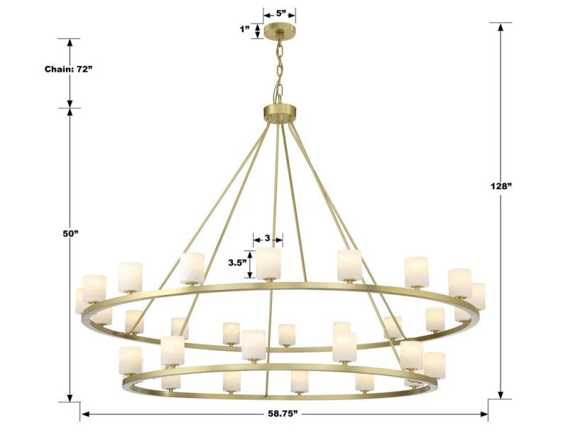 Aragon 30 Light Chandelier Alabaster