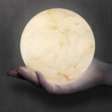 Alabaster Round Art Pendant Light