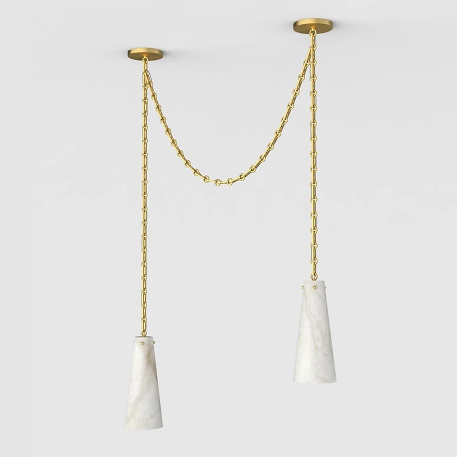 Steven Contemporary 2-Light Vintage Alabaster Chandelier