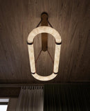 Leathe Circle Alabaster Chandelier