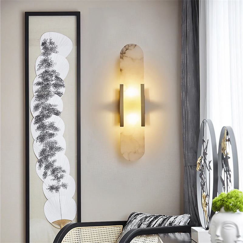 Lowell Melange Elongated Alabaster Wall Sconce 28''