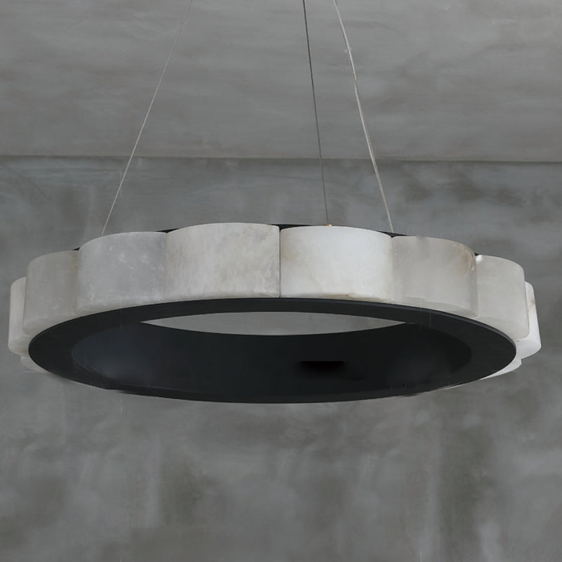 Moden Alabaster Round Chandelier Black