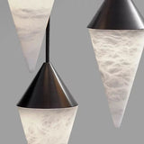 Modern Alabaster Cone Cluster Chandelier