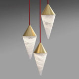 Modern Alabaster Cone Cluster Chandelier