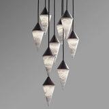 Modern Alabaster Cone Cluster Chandelier