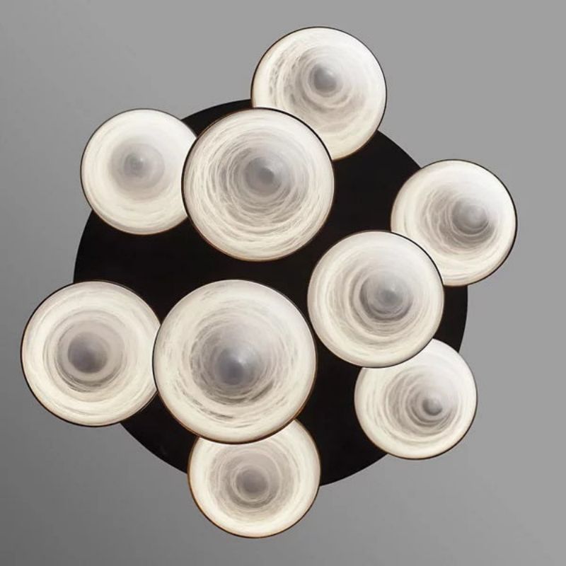 Modern Alabaster Cone Cluster Chandelier