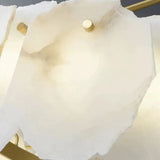 Alabaster Moira Marble Modern Snowflake Linear Chandelier